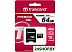 Карта памяти Transcend microSDXC Premium Class 10 64GB + адаптер [TS64GUSDXC10]