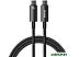 Кабель Baseus Tungsten Gold Fast Charging Data Cable USB Type-C - USB Type-C (3 м, черный) Кабель Baseus Tungsten Gold Fast Charging Data Cable USB Type-C - USB Type-C (3 м, черный)
