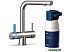 Водоочиститель BRITA MyPure P1 и круглый смеситель (белый/синий) Водоочиститель BRITA MyPure P1 и круглый смеситель (белый/синий)