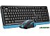 Офисный набор A4Tech Fstyler FG1035 (черный/синий ) Офисный набор A4Tech Fstyler FG1035 (черный/синий )