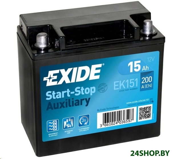 Мотоциклетный аккумулятор Exide EK151 (15 А·ч) Мотоциклетный аккумулятор Exide EK151 (15 А·ч)