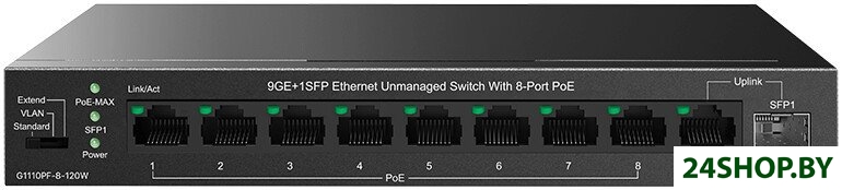 Неуправляемый коммутатор IP-COM G1110PF-8-120W Неуправляемый коммутатор IP-COM G1110PF-8-120W