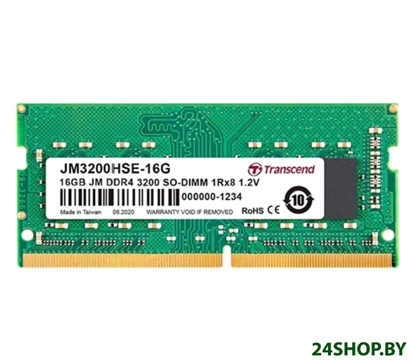 Оперативная память Transcend JetRam 16GB DDR4 SODIMM PC4-25600 JM3200HSE-16G Оперативная память Transcend JetRam 16GB DDR4 SODIMM PC4-25600 JM3200HSE-16G