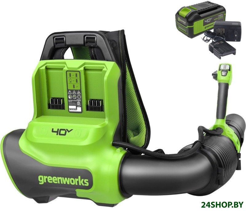 Ранцевая воздуходувка Greenworks GD40BPG2K4 2408107UB (с 1-им АКБ) Ранцевая воздуходувка Greenworks GD40BPG2K4 2408107UB (с 1-им АКБ)