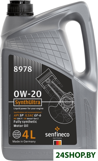 Моторное масло Senfineco SynthUltra 0W-20 API SN GF-5, 4л Моторное масло Senfineco SynthUltra 0W-20 API SN GF-5, 4л