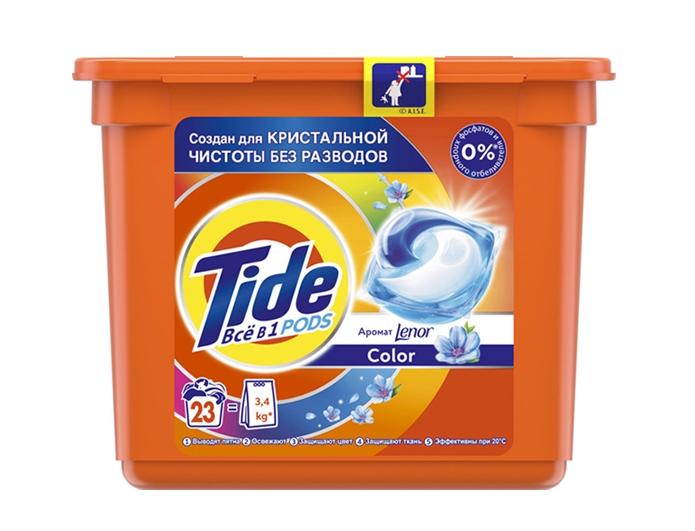 Капсулы для стирки Tide все в 1 с ароматом Lenor Color (23 шт) Капсулы для стирки Tide все в 1 с ароматом Lenor Color (23 шт)