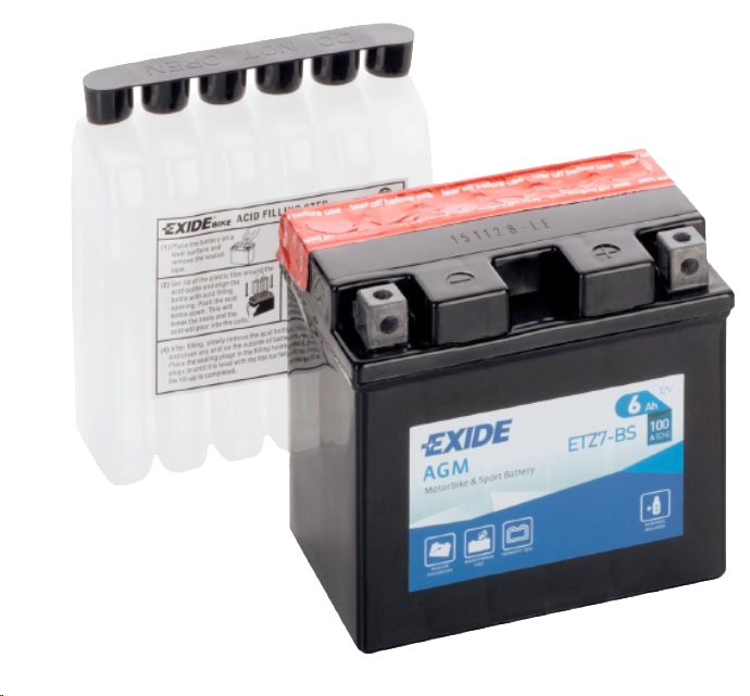 Мотоциклетный аккумулятор Exide ETZ7-BS (6 А·ч) Мотоциклетный аккумулятор Exide ETZ7-BS (6 А·ч)