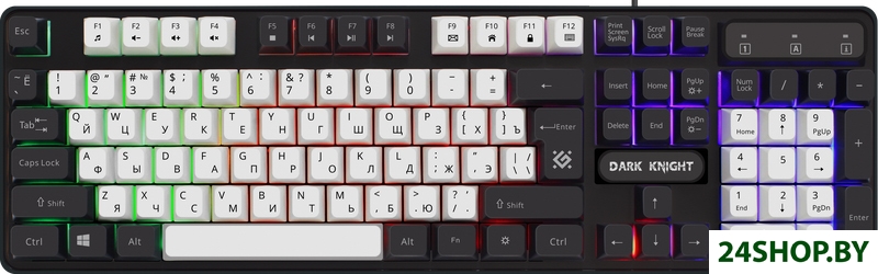 Клавиатура Defender Dark Knight GK-077 (45078) (белый/черный) Клавиатура Defender Dark Knight GK-077 (45078) (белый/черный)