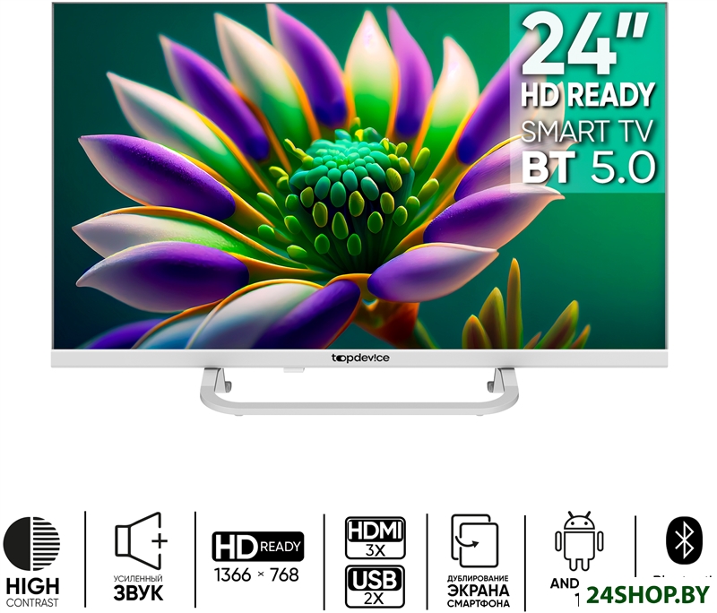 Телевизор Topdevice Frameless Neo TDTV24CS04H_WE Телевизор Topdevice Frameless Neo TDTV24CS04H_WE