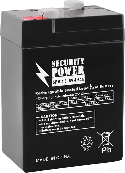 Аккумулятор для ИБП Security Power SP 12-5 F1 (12В/5 А·ч) Аккумулятор для ИБП Security Power SP 12-5 F1 (12В/5 А·ч)