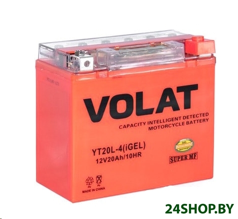 Мотоциклетный аккумулятор VOLAT YT20L-4(iGEL) (20 А·ч) Мотоциклетный аккумулятор VOLAT YT20L-4(iGEL) (20 А·ч)