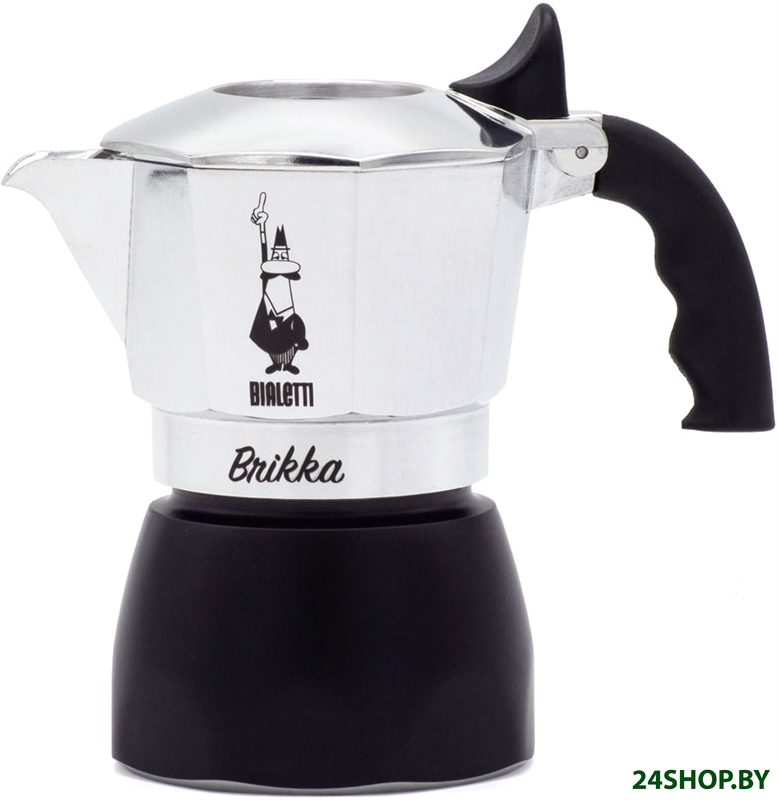 Гейзерная кофеварка Bialetti New Brikka с клапаном (4 порции) Гейзерная кофеварка Bialetti New Brikka с клапаном (4 порции)