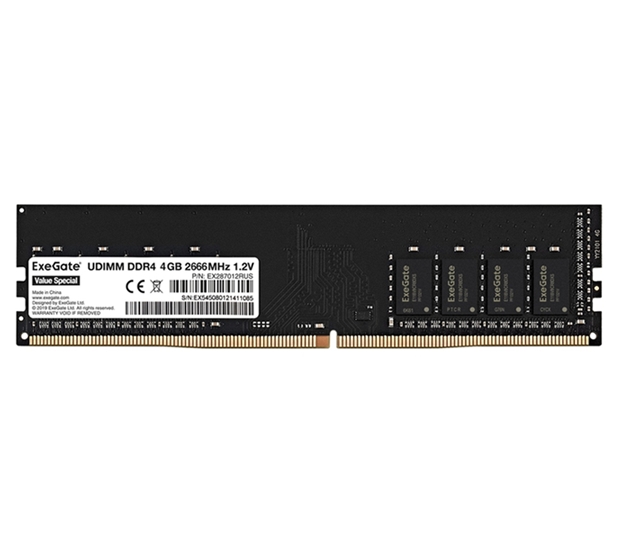 Оперативная память ExeGate Value Special 4GB DDR4 PC4-21300 EX287012RUS Оперативная память ExeGate Value Special 4GB DDR4 PC4-21300 EX287012RUS