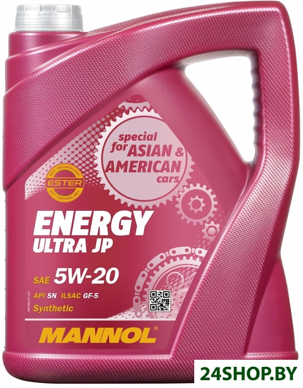 Моторное масло Mannol Energy Ultra JP 5W-20 API SN 5л Моторное масло Mannol Energy Ultra JP 5W-20 API SN 5л