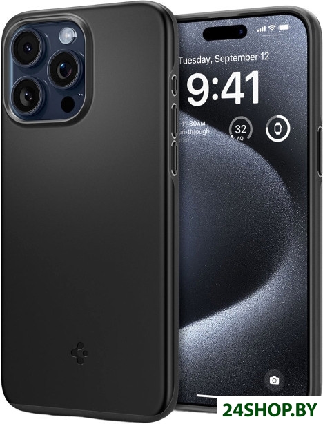 Чехол для телефона Spigen Thin Fit для iPhone 15 Pro ACS06686 (черный) Чехол для телефона Spigen Thin Fit для iPhone 15 Pro ACS06686 (черный)