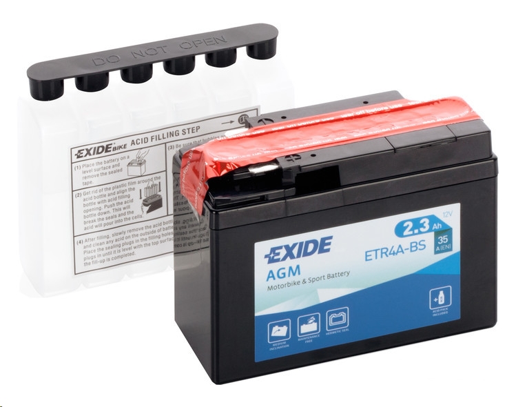 Мотоциклетный аккумулятор Exide ETR4A-BS (2.3 А·ч) Мотоциклетный аккумулятор Exide ETR4A-BS (2.3 А·ч)