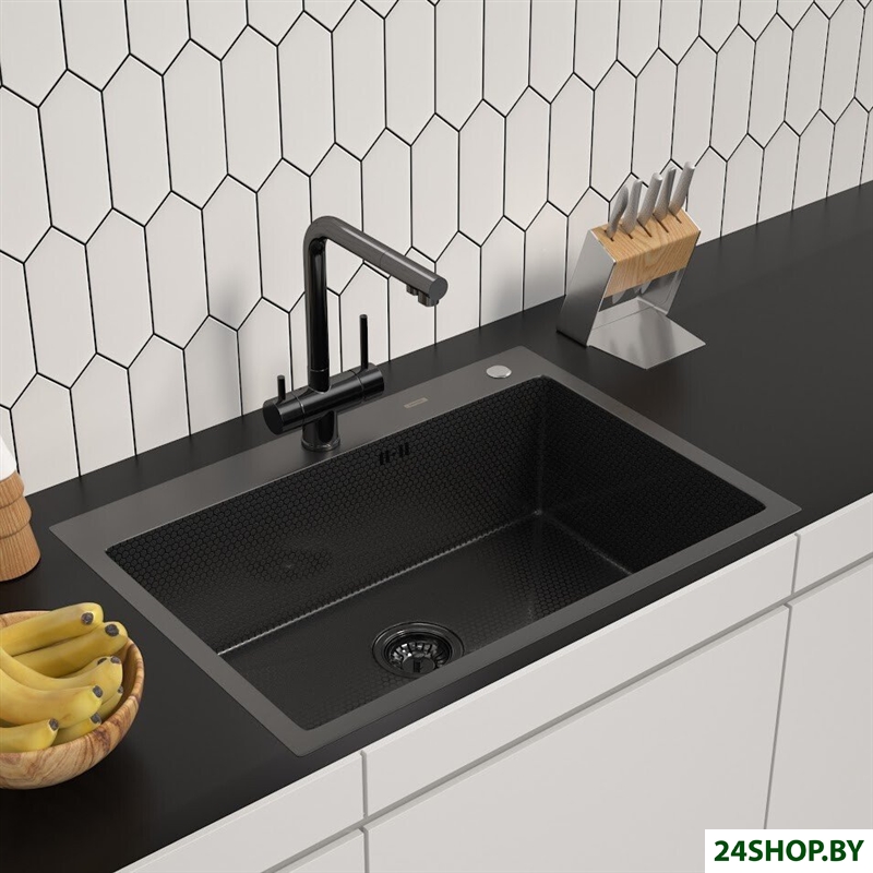 Кухонная мойка ARFEKA ECO AR 700*500 BLACK PVD NANO DECOR Кухонная мойка ARFEKA ECO AR 700*500 BLACK PVD NANO DECOR