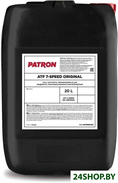 Трансмиссионное масло Patron Original 7-Speed ATF 20 л Трансмиссионное масло Patron Original 7-Speed ATF 20 л