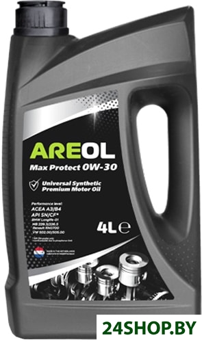 Моторное масло Areol Max Protect 0W-30 4л Моторное масло Areol Max Protect 0W-30 4л