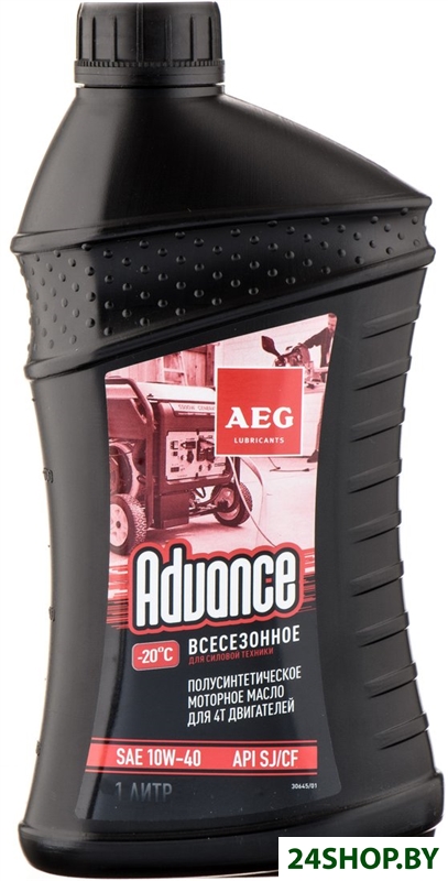 Моторное масло AEG Lubricants Advance SAE 10W-40 API SJ/CF 1л Моторное масло AEG Lubricants Advance SAE 10W-40 API SJ/CF 1л