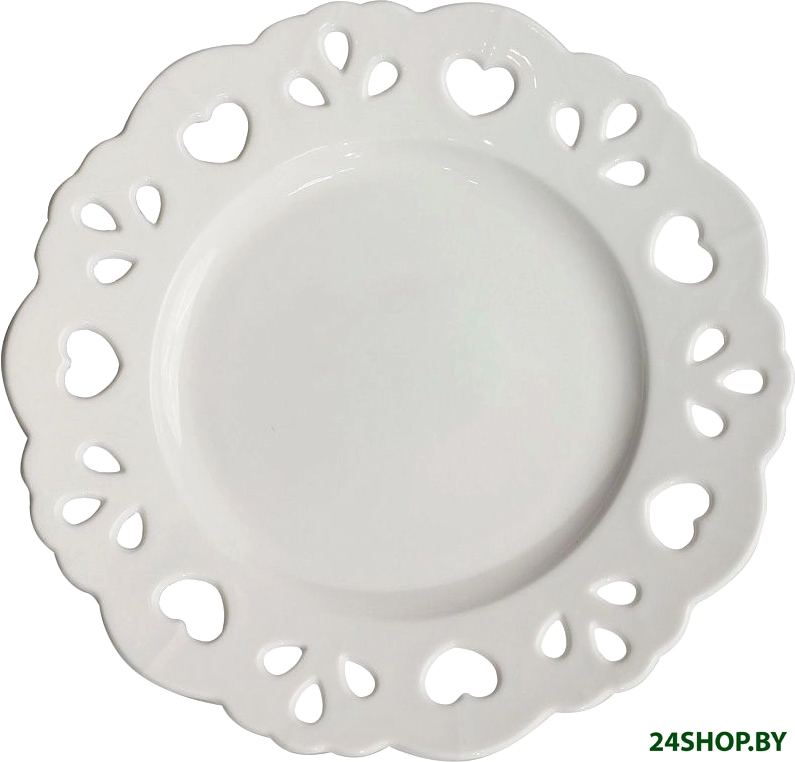 Тарелка десертная AksHome Delicate Love 20x2см (белый) Тарелка десертная AksHome Delicate Love 20x2см (белый)