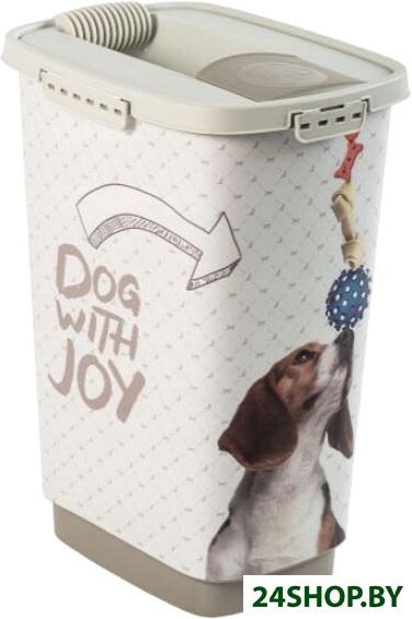 Контейнер для корма Rotho Cody Dog with Joy 25 л (белый) Контейнер для корма Rotho Cody Dog with Joy 25 л (белый)