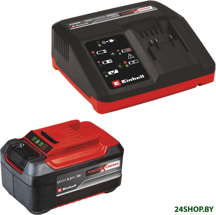 Аккумулятор с зарядным устройством Einhell PXC-Starter-Kit 4512114 (18В/5.2 Ач + 18В) Аккумулятор с зарядным устройством Einhell PXC-Starter-Kit 4512114 (18В/5.2 Ач + 18В)