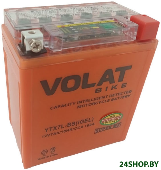 Мотоциклетный аккумулятор VOLAT YTX7L-BS iGel (7 А·ч) Мотоциклетный аккумулятор VOLAT YTX7L-BS iGel (7 А·ч)
