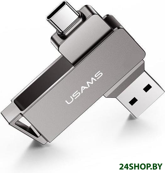 Флеш накопитель Usams USB3.0+Type-C Rotatable High Speed ZB202UP01 256Gb (серый) Флеш накопитель Usams USB3.0+Type-C Rotatable High Speed ZB202UP01 256Gb (серый)