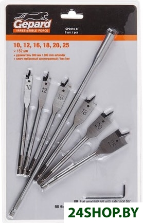 Набор сверл Gepard GP0415-8 (8 предметов) Набор сверл Gepard GP0415-8 (8 предметов)