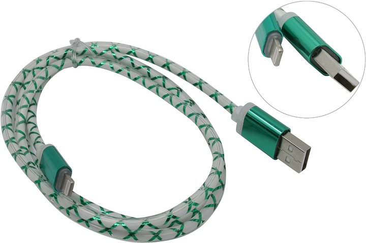 Кабель Defender USB 2.0 Lightning 1м Green (87553) Кабель Defender USB 2.0 Lightning 1м Green (87553)