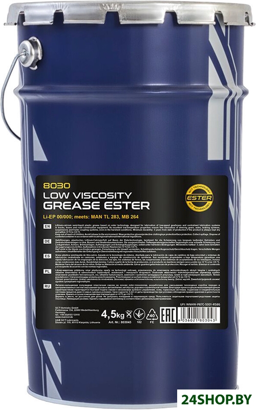 Mannol Fliessfett Li-EP 00/000 4.5 кг 8030 Mannol Fliessfett Li-EP 00/000 4.5 кг 8030