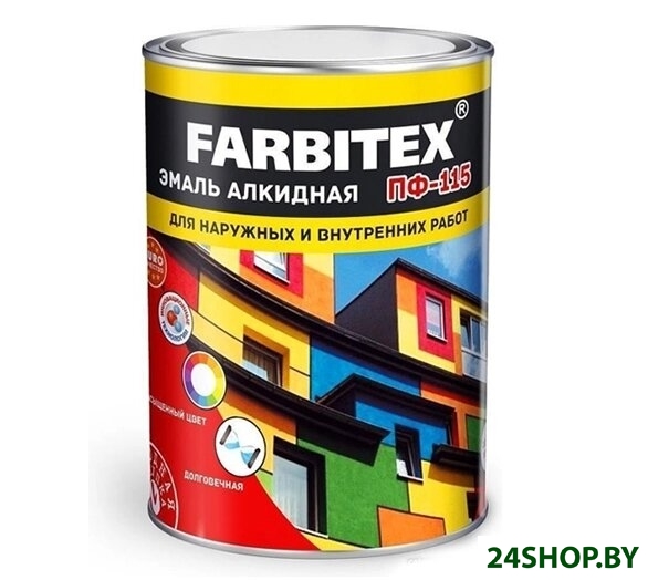Эмаль Farbitex ПФ-115 5 кг (персиковый) Эмаль Farbitex ПФ-115 5 кг (персиковый)