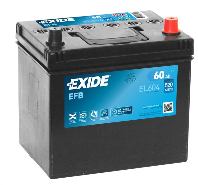 Автомобильный аккумулятор Exide Start-Stop EFB EL604 (60 А·ч) Автомобильный аккумулятор Exide Start-Stop EFB EL604 (60 А·ч)