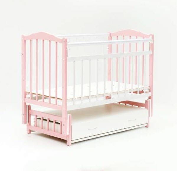 Детская кроватка Bambini М.01.10.10 (белый/розовый) Детская кроватка Bambini М.01.10.10 (белый/розовый)