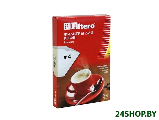 Фильтры для кофеварок Filtero №4/40 шт. (белый) Фильтры для кофеварок Filtero №4/40 шт. (белый)