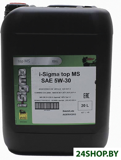 Моторное масло Eni i-Sigma top MS 5W-30 20л Моторное масло Eni i-Sigma top MS 5W-30 20л