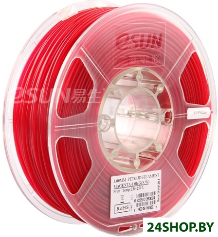 Пластик eSUN PET-G 1.75 мм 1000 г (пурпурный) Пластик eSUN PET-G 1.75 мм 1000 г (пурпурный)