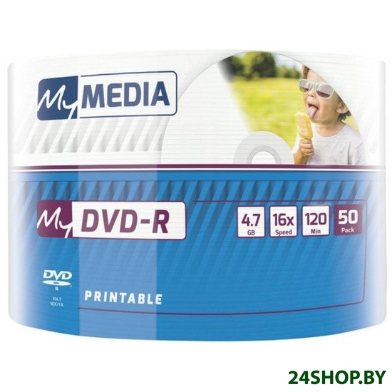 Диски MyMedia Printable 4.7Gb 16x 50 шт. (69202) Диски MyMedia Printable 4.7Gb 16x 50 шт. (69202)