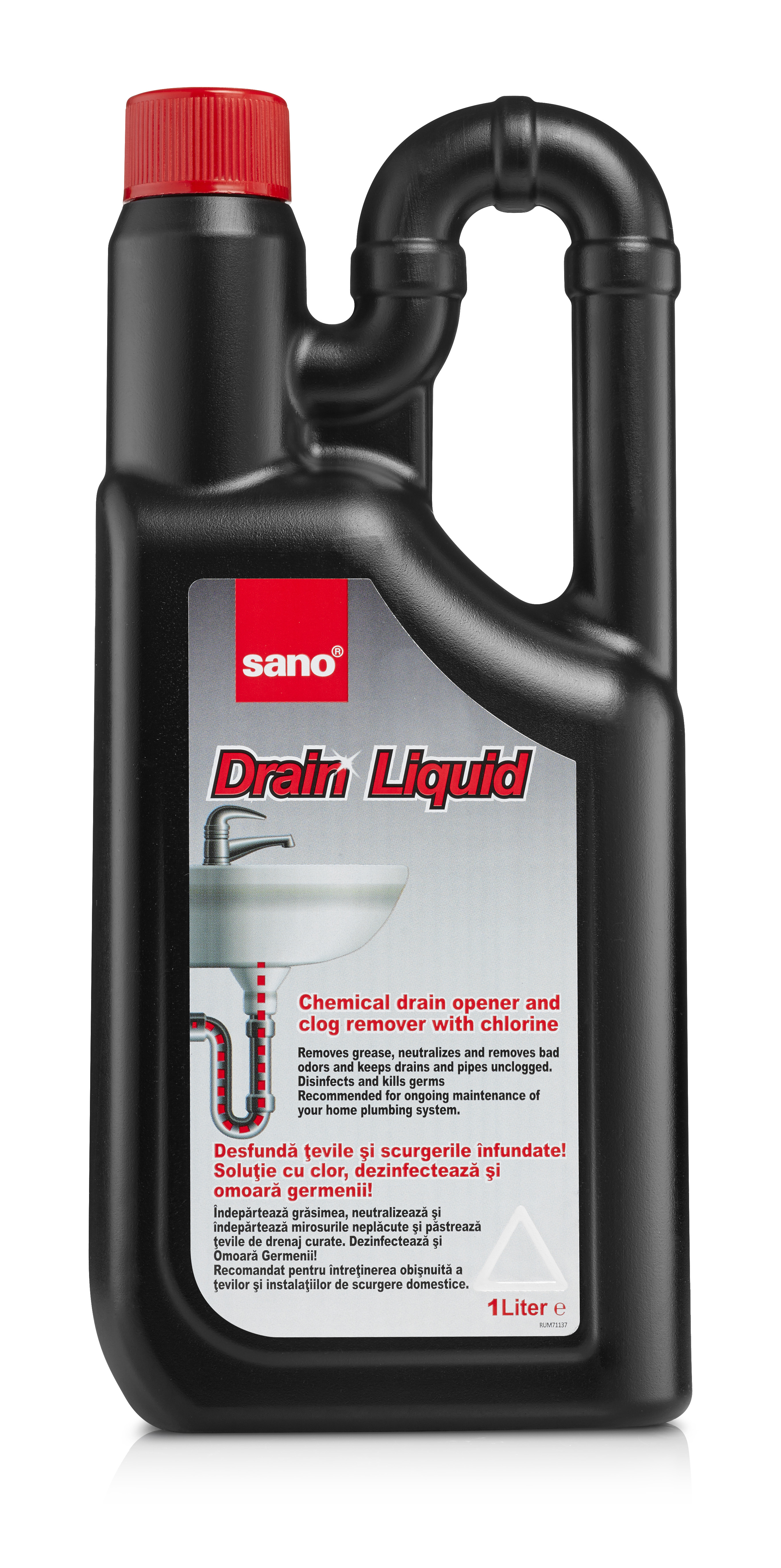 SANO Drain Liguid Жидкое средство для прочистки труб, 1л SANO Drain Liguid Жидкое средство для прочистки труб, 1л