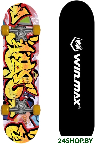 Скейтборд WIN.MAX WME05015Z1 (graffity yellow) Скейтборд WIN.MAX WME05015Z1 (graffity yellow)