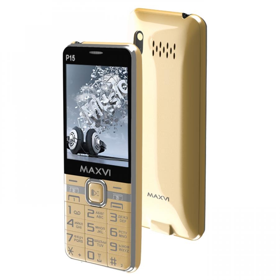 Мобильный телефон Maxvi P15 (золотистый) Мобильный телефон Maxvi P15 (золотистый)