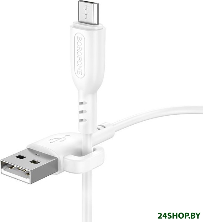 Кабель Borofone BX91 USB Type-A - microUSB (1 м, белый) Кабель Borofone BX91 USB Type-A - microUSB (1 м, белый)