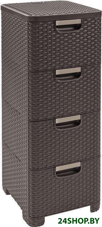 Комод Curver X4 STYLE RATTAN DRAWER x4 DBR 210 (темно-коричневый) Комод Curver X4 STYLE RATTAN DRAWER x4 DBR 210 (темно-коричневый)