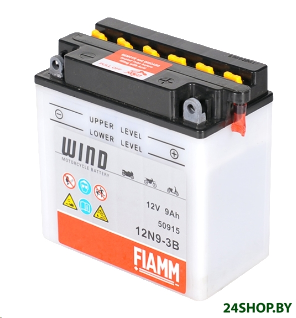 Мотоциклетный аккумулятор FIAMM 12N9-3B (9 А·ч) Мотоциклетный аккумулятор FIAMM 12N9-3B (9 А·ч)