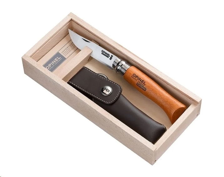 Нож туристический OPINEL №8 / 000815 (углеродистая сталь, бук, с чехлом и в деревянной коробке) Нож туристический OPINEL №8 / 000815 (углеродистая сталь, бук, с чехлом и в деревянной коробке)