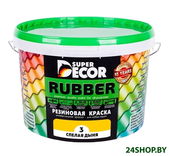 Краска Super Decor Rubber 3 кг (№03 спелая дыня) Краска Super Decor Rubber 3 кг (№03 спелая дыня)