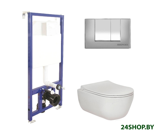 Унитаз Berges Wasserhaus Ego Rimless + Toma Slim + Novum525 + S3 047243 Унитаз Berges Wasserhaus Ego Rimless + Toma Slim + Novum525 + S3 047243