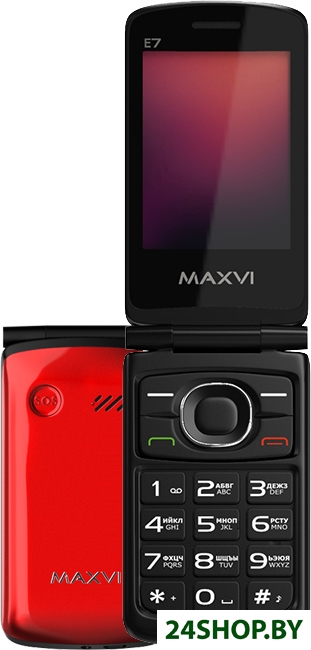Кнопочный телефон Maxvi E7 (красный) Кнопочный телефон Maxvi E7 (красный)