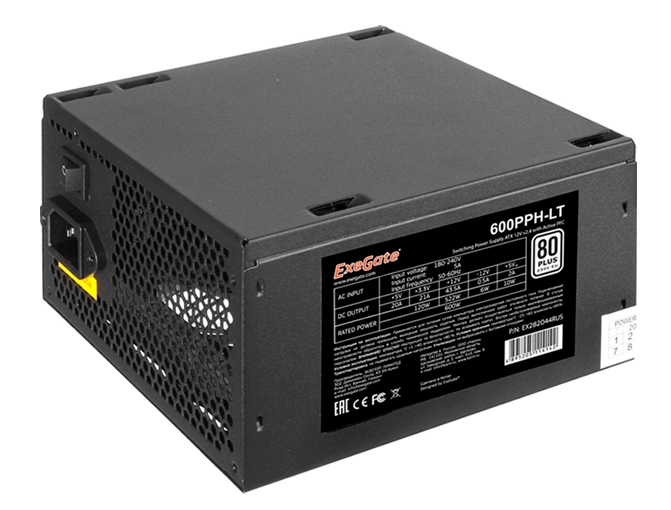 Блок питания ExeGate 600PPH-LT 80 Plus EX282044RUS Блок питания ExeGate 600PPH-LT 80 Plus EX282044RUS